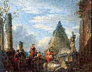 Panini, Giovanni Paolo Roman Ruins with Figures china oil painting reproduction